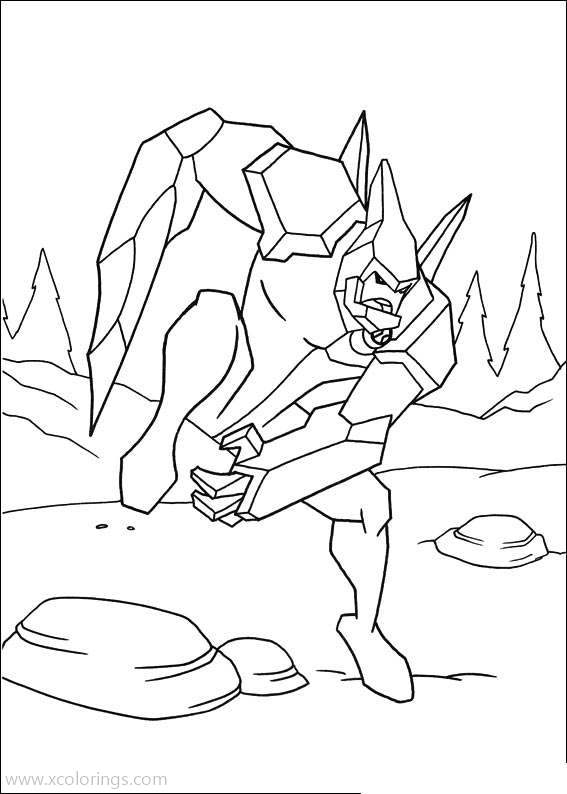 Free Ben 10 Coloring Pages Diamondhead is Running printable