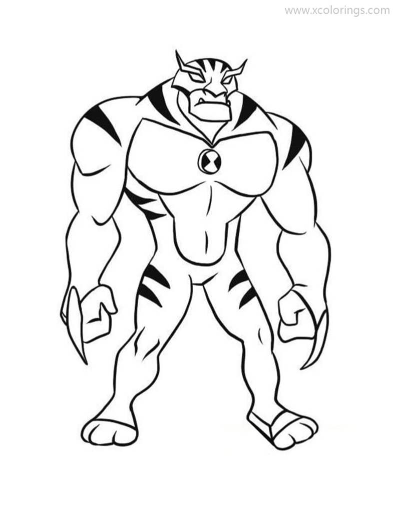 Free Ben 10 Coloring Pages Rath printable