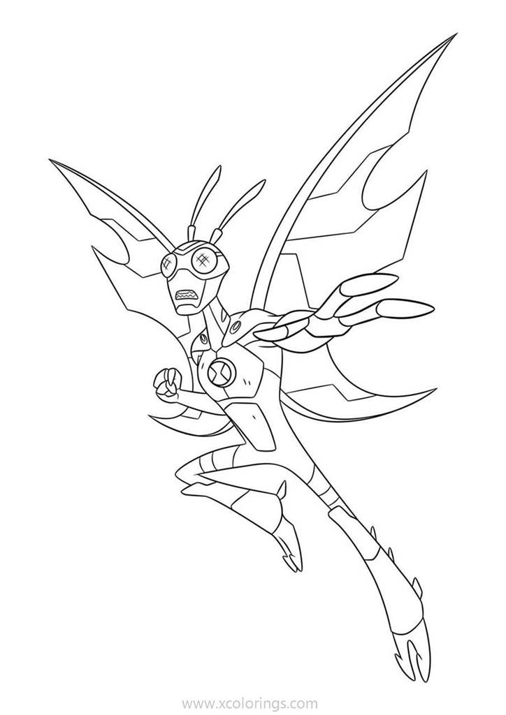Free Ben 10 Coloring Pages Stinkfly printable