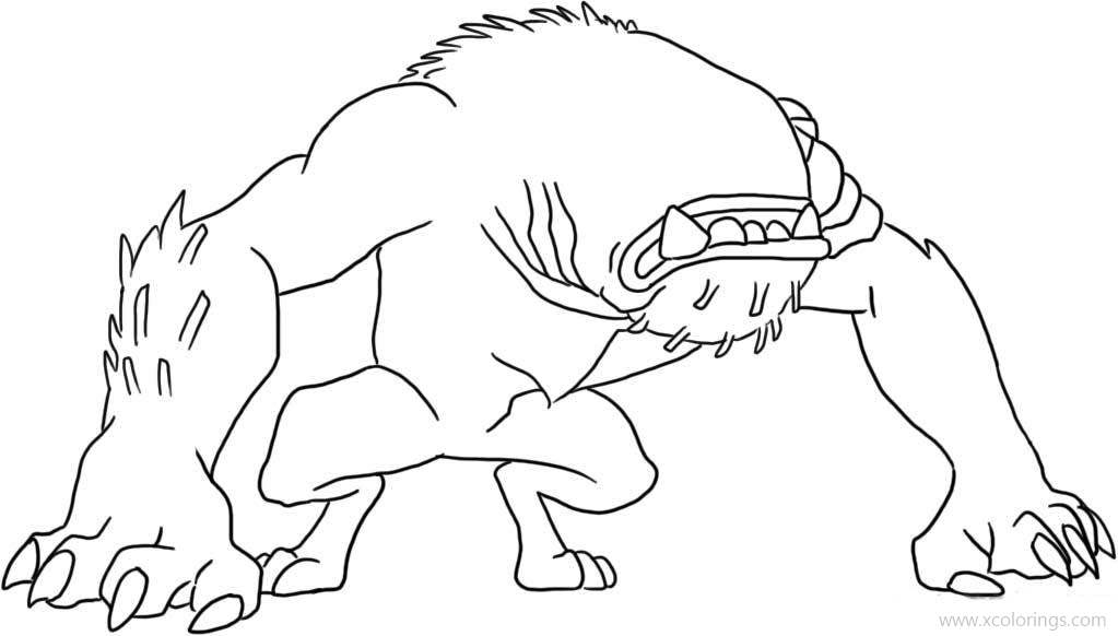 Free Ben 10 Dog Alien Wildmutt Coloring Pages printable