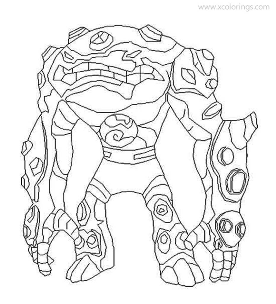 Free Ben 10 Gravattack Coloring Pages printable