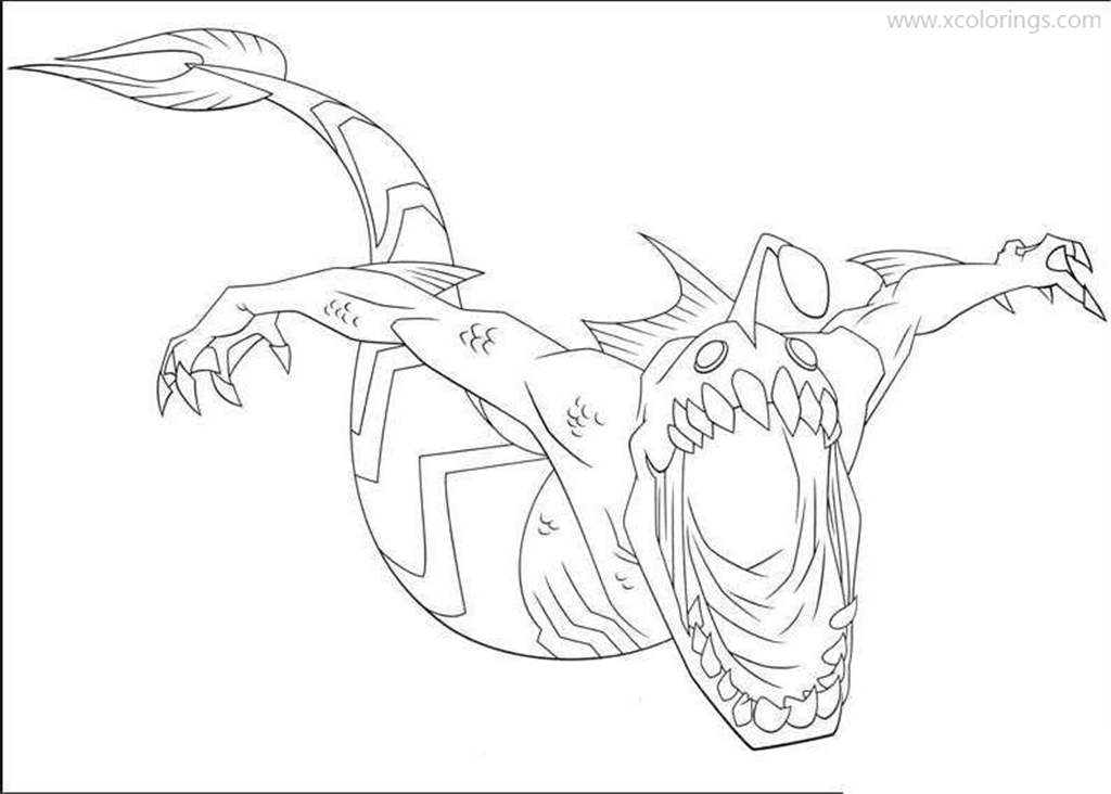 Free Ben 10 Ripjaws Coloring Pages printable