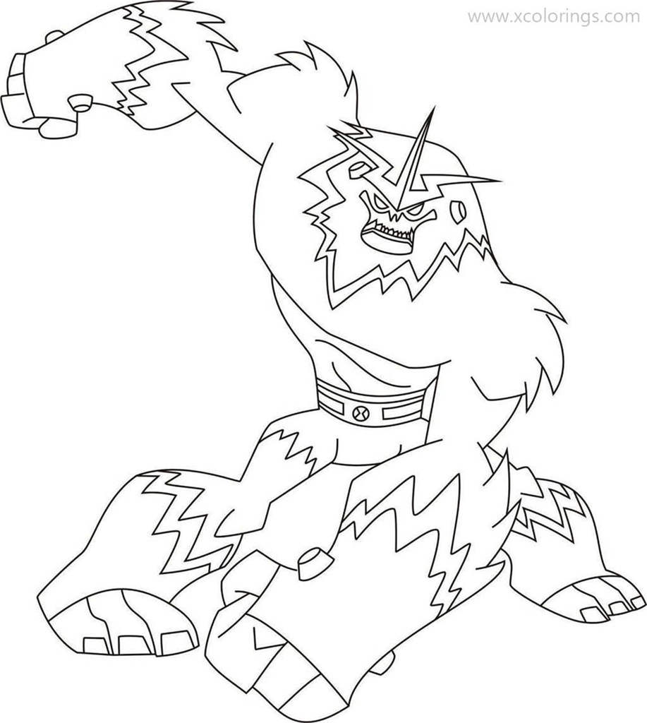 Free Ben 10 Shocksquatch Coloring Pages printable