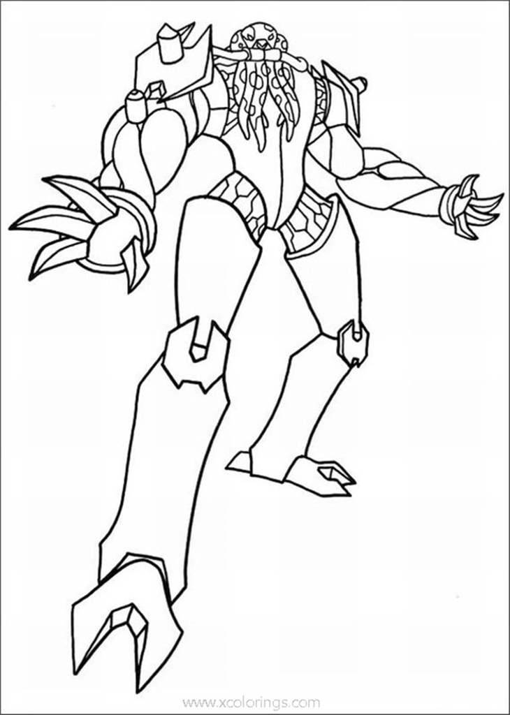 Free Ben 10 Ultimate Alien Coloring Pages Vilgax printable