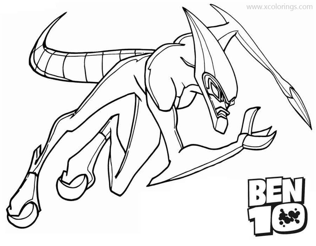 Free Ben 10 XLR8 Coloring Pages for Fans printable