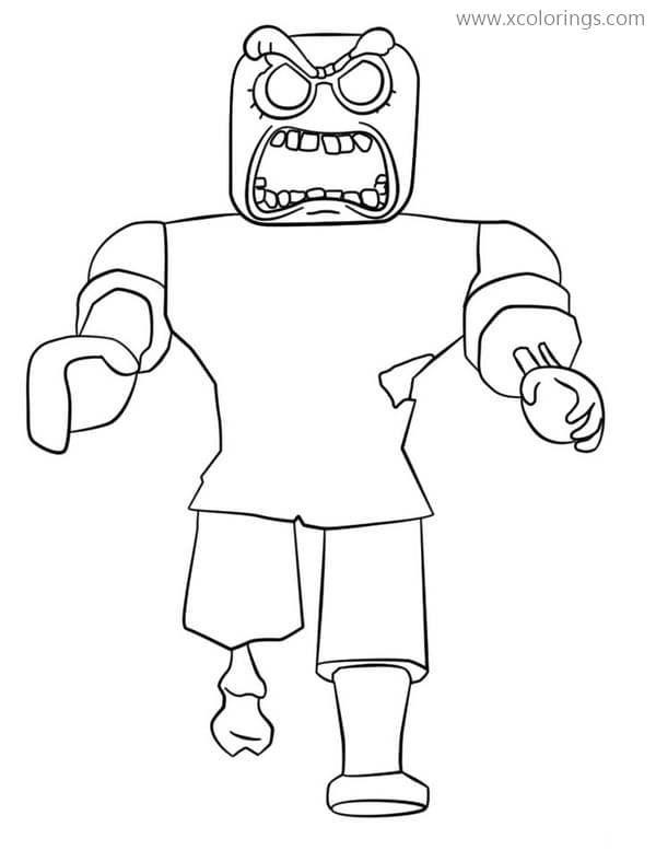 Free Big Zombie from Roblox Coloring Pages printable