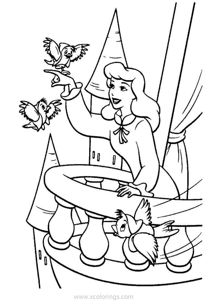 Free Birds from Cinderella Coloring Pages printable