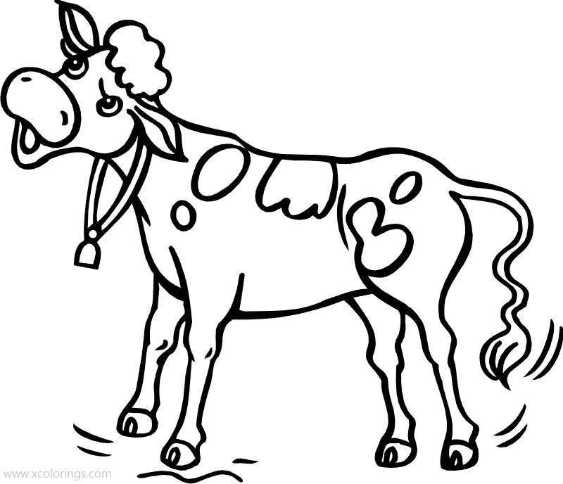 Free Black and White Cattle Coloring Page printable