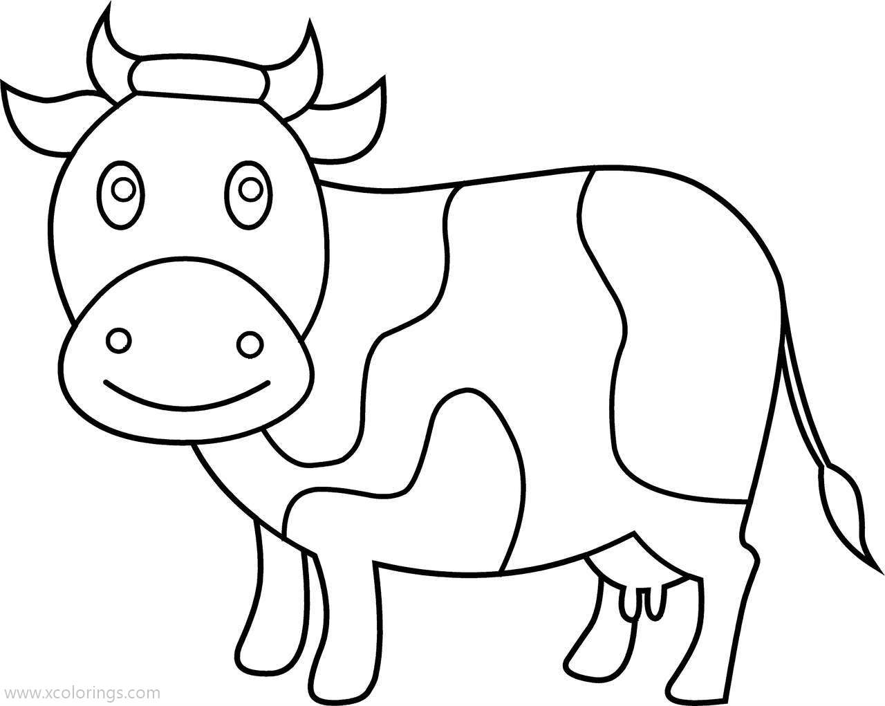 Free Black and White Cow Coloring Pages printable