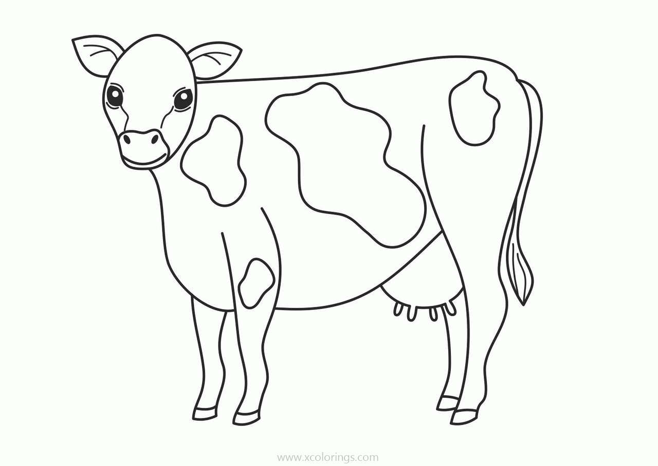 Black and White Holstein Cow Coloring Pages - XColorings.com