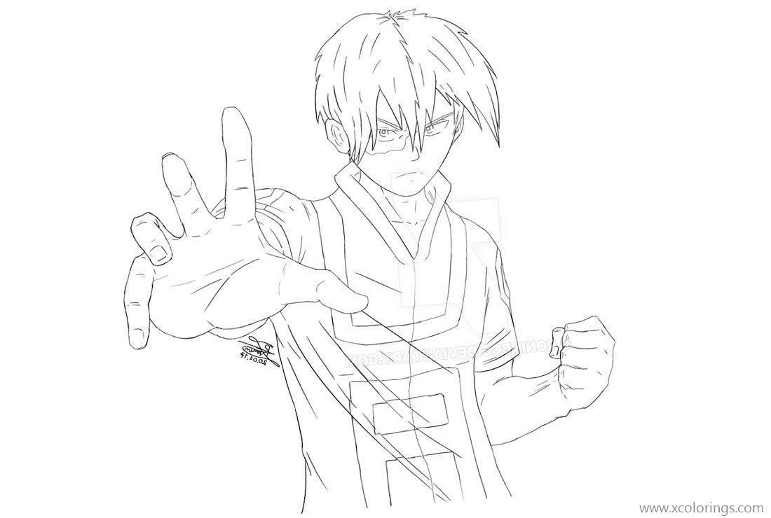 Boku no Hero Academia Coloring Pages Shoto Todoroki - XColorings.com