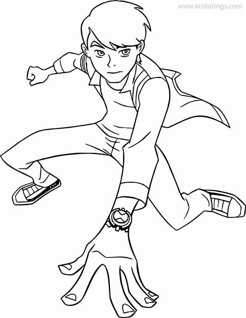 Free Boy Ben 10 Coloring Pages printable