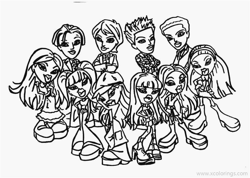 Free Bratz Coloring Page Boys and Girls printable