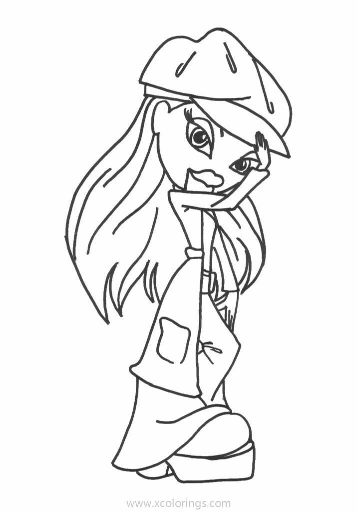 Free Bratz Coloring Page Girl in the Hat printable