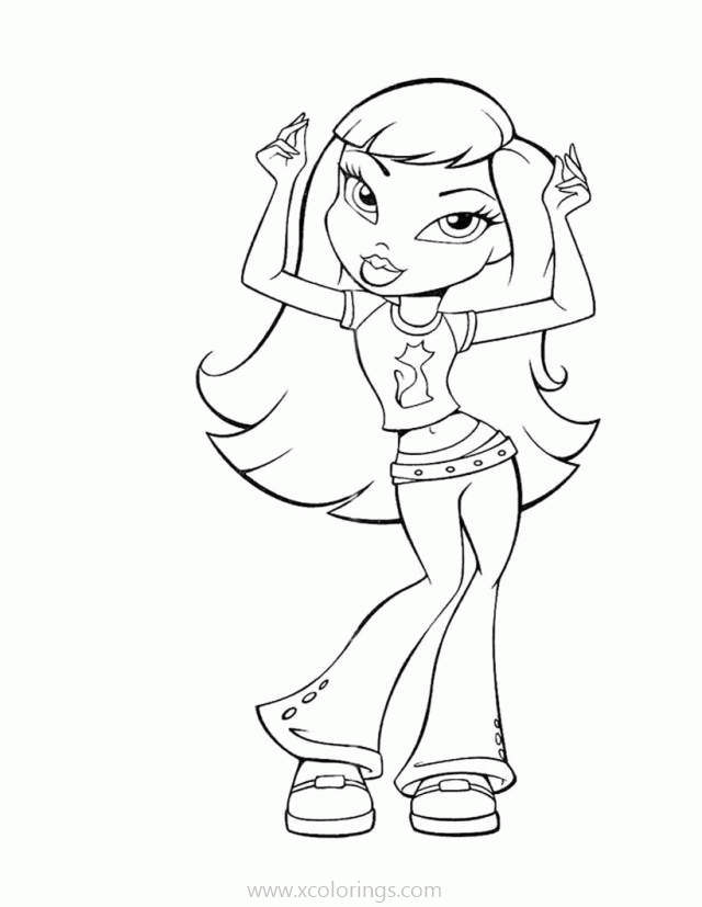 Free Bratz Coloring Pages Cheering Girl printable