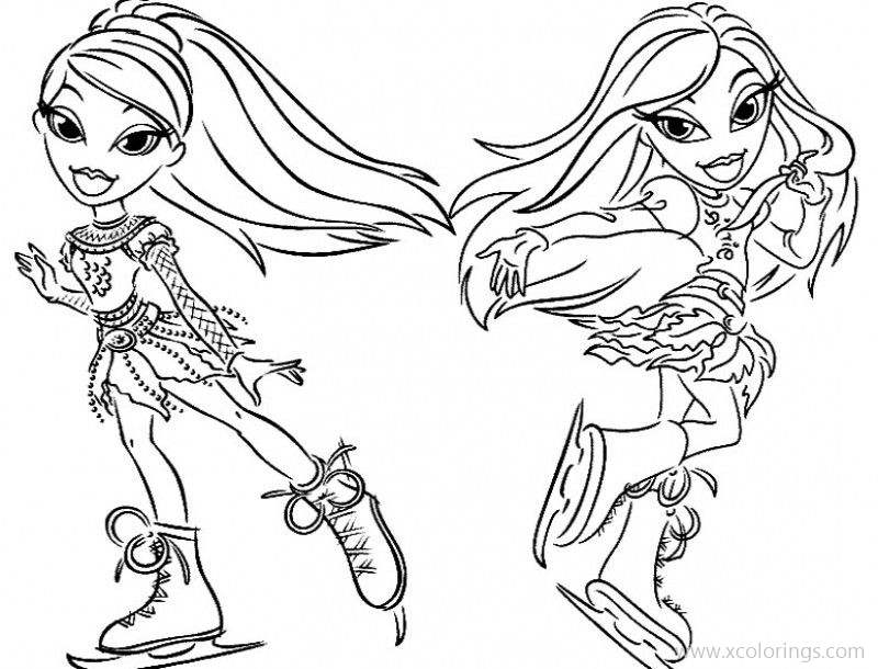Free Bratz Coloring Pages Fianna is Ice Skating printable