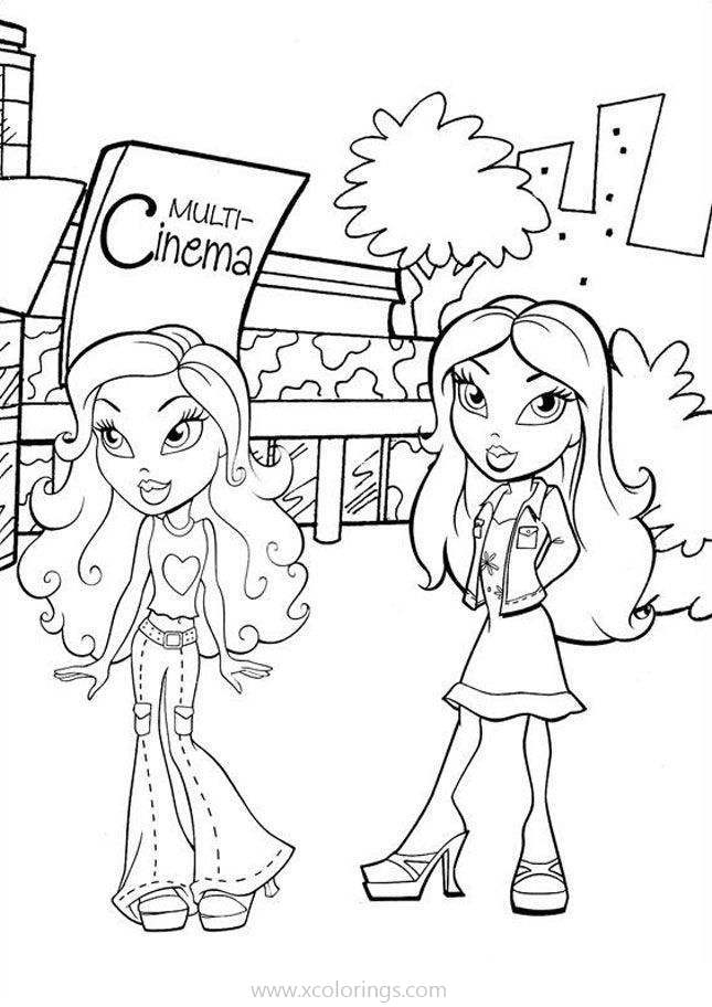 Free Bratz Coloring Pages Go to Movie printable