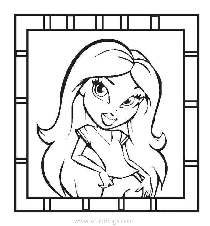 Free Bratz Coloring Pages Picture with Frame printable