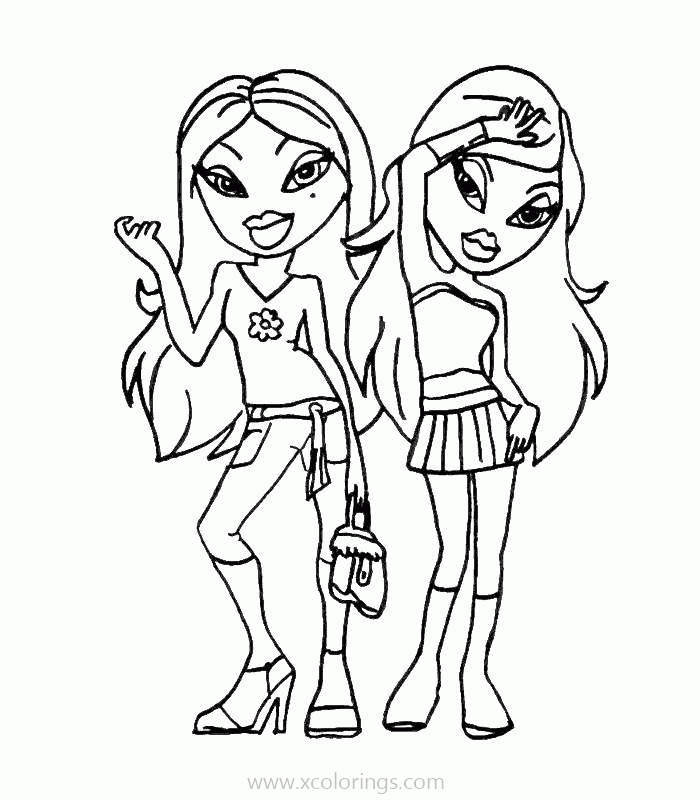 Free Bratz Coloring Pages Sasha and Cole printable
