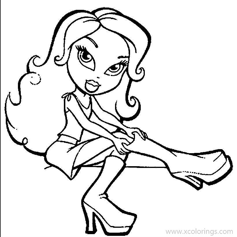 Free Bratz Coloring Pages Yasmin Wearing Boots printable