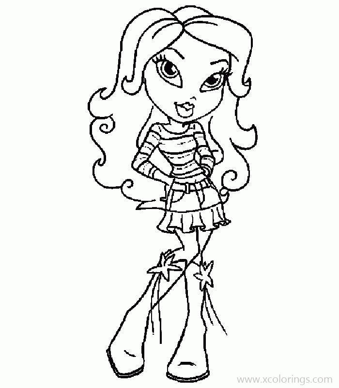 Brown Hair Girl from Bratz Coloring Pages - XColorings.com