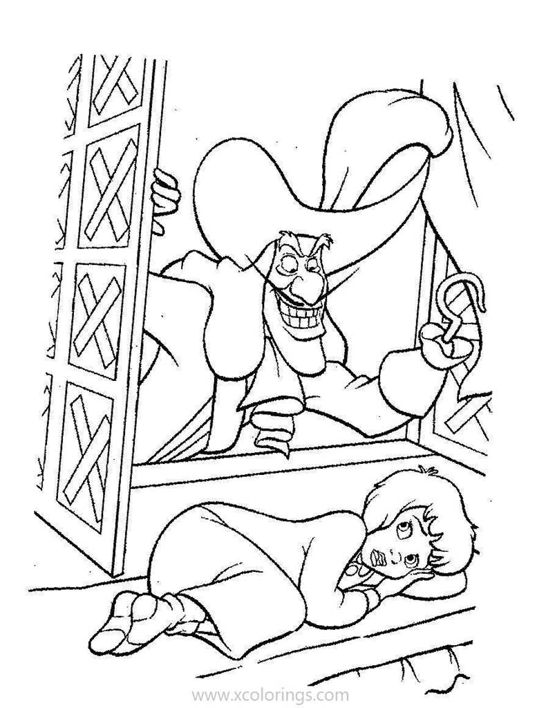 Captain Hook of Disney Villains Coloring Pages - XColorings.com