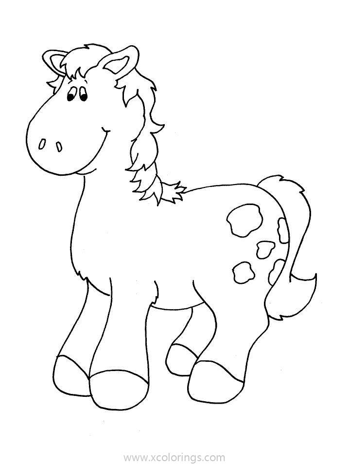 Free Cartoon Baby Horse Coloring Pages printable
