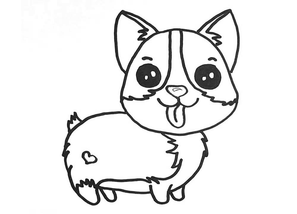Free Cartoon Corgi Puppy Coloring Pages printable
