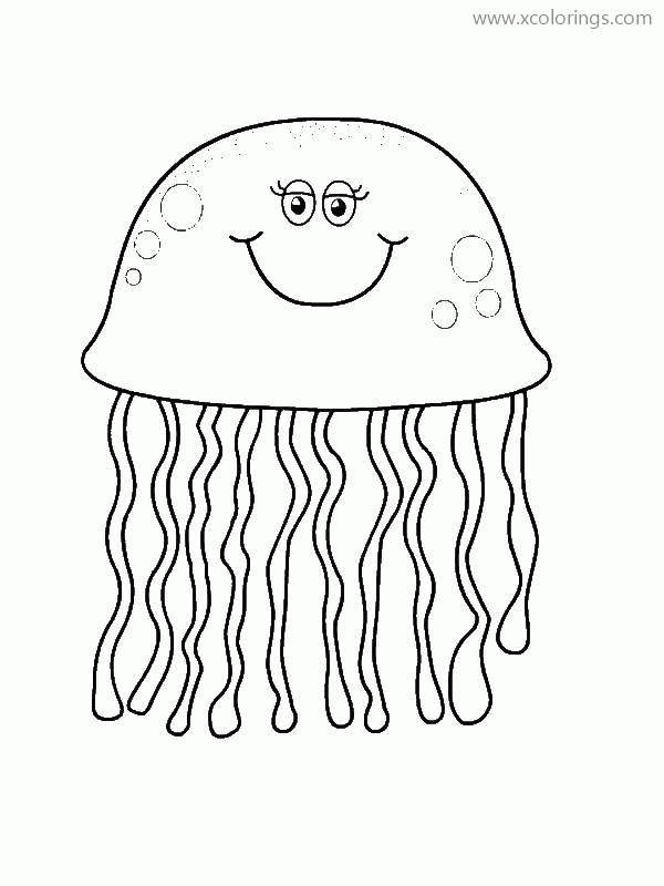 Free Cartoon Fat Jellyfish Coloring Pages printable