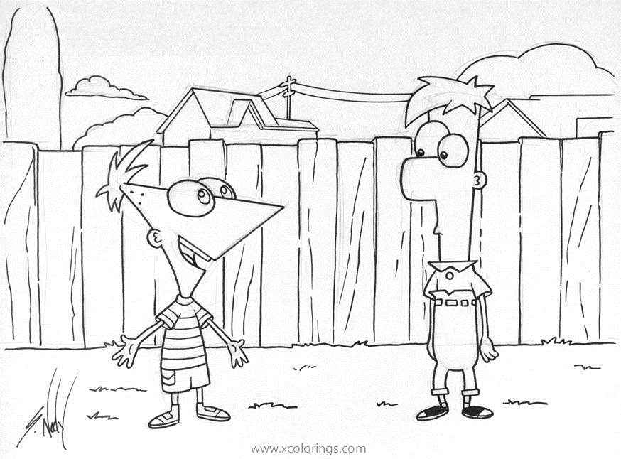 Free Cartoon Show Phineas and Ferb Coloring Pages printable