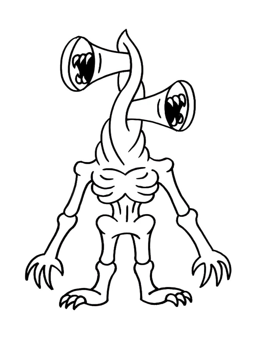 Cartoon Siren Head Coloring Pages