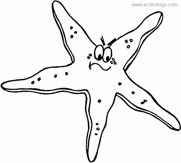 Free Cartoon Starfish Coloring Pages printable
