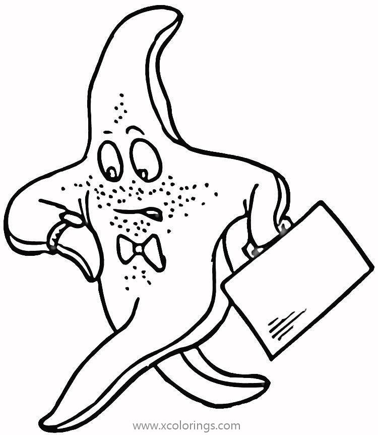 Free Cartoon Starfish Man Coloring Pages printable