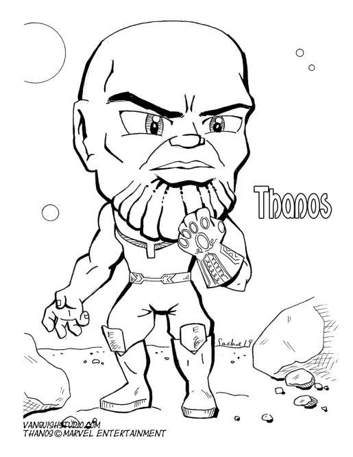 Free Cartoon Thanos Coloring Page printable