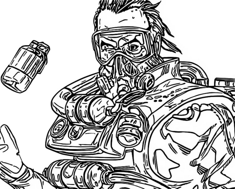 Free Caustic from Apex Legends Coloring Pages printable