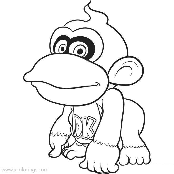 Free Chibi Donkey Kong Coloring Page printable