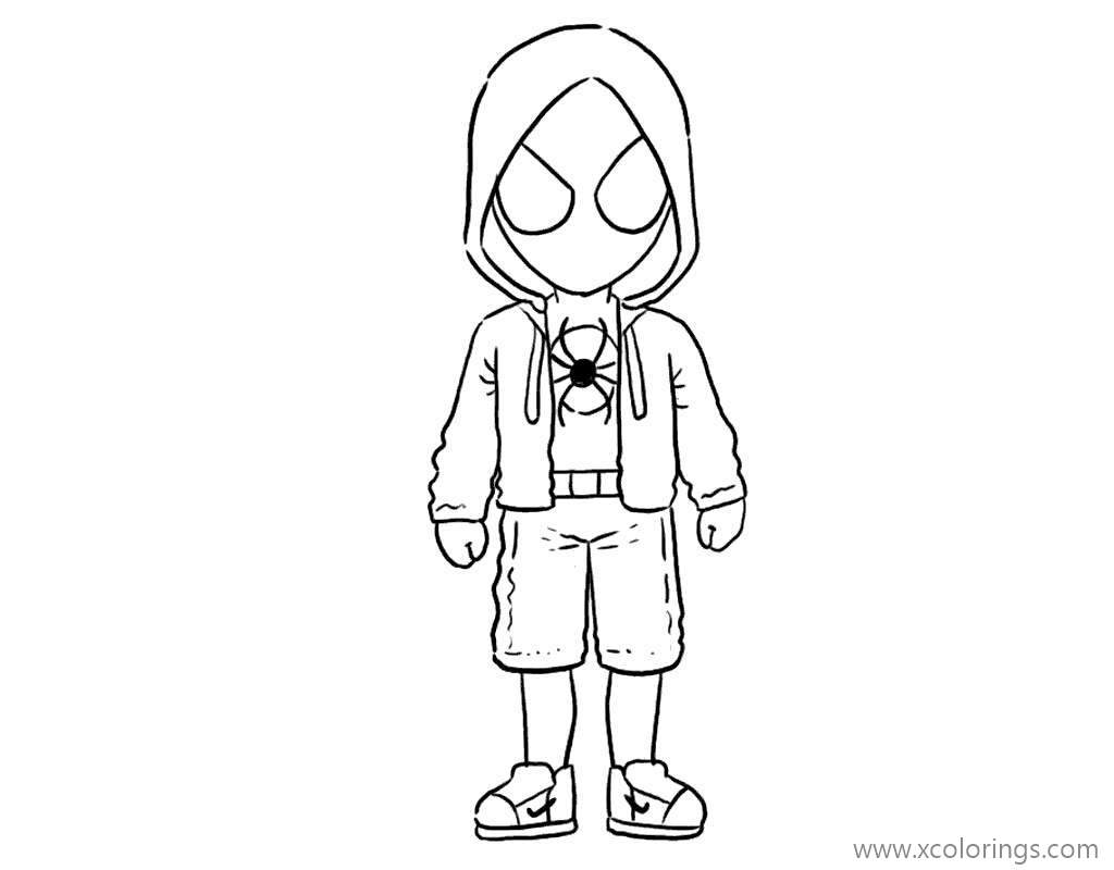 Free Chibi Miles Morales Coloring Pages printable