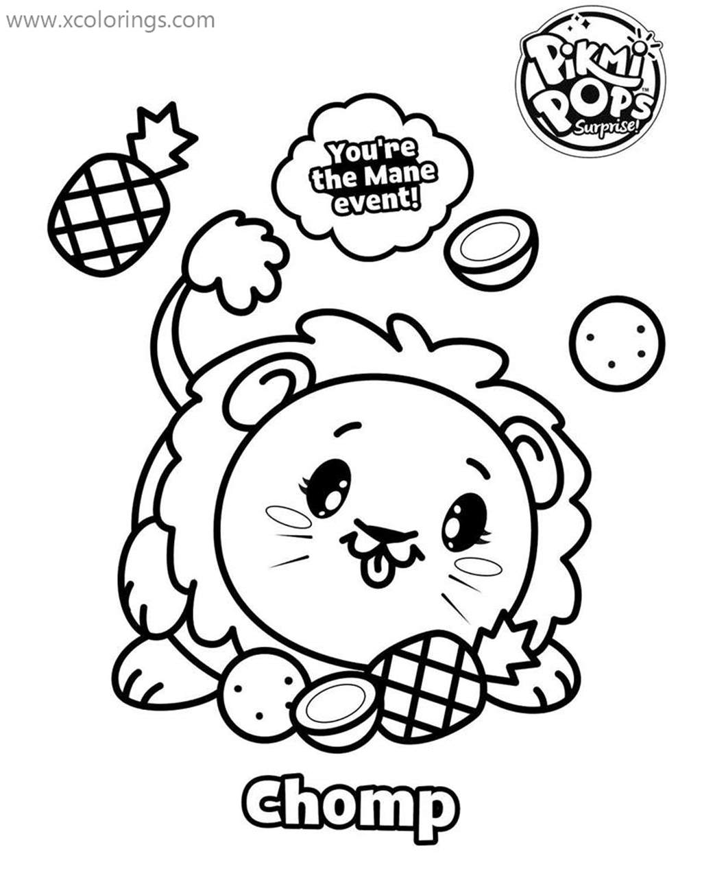 Free Chomp from Pikmi Pops Coloring Pages printable