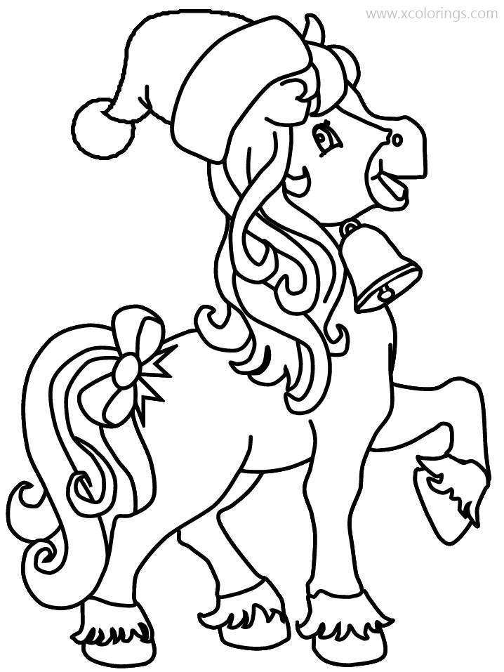 Free Christmas Baby Horse Coloring Pages printable