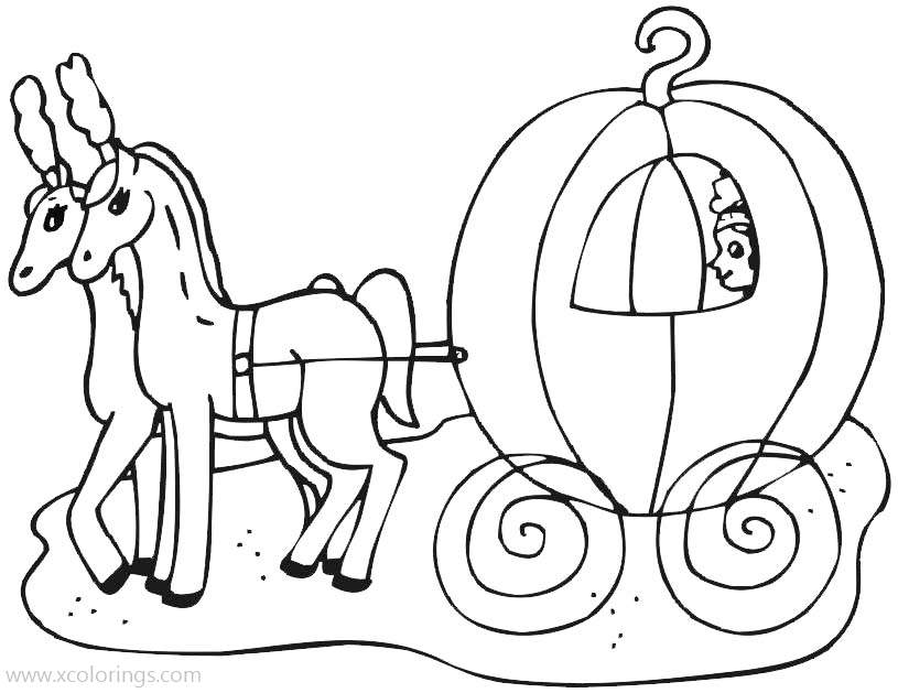 Free Cinderella Coloring Pages Carriage for Toddler printable
