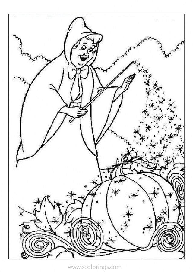 Free Cinderella Coloring Pages Fairy Godmother printable