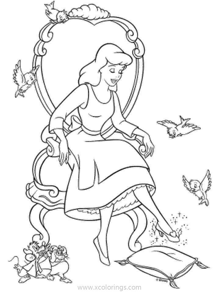Free Cinderella Coloring Pages Glass Slippers printable