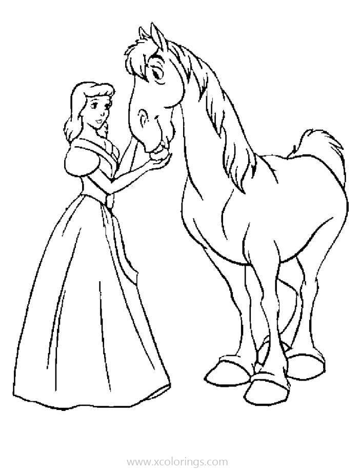 Free Cinderella Coloring Pages Horse Major printable