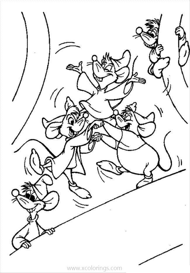 Free Cinderella Coloring Pages Mouse Jaq printable