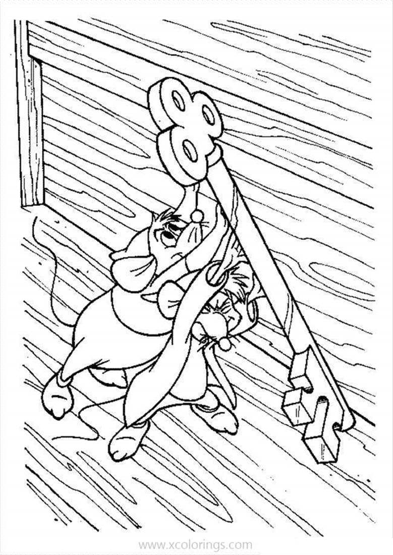 Free Cinderella Coloring Pages Mouses Get The Key printable