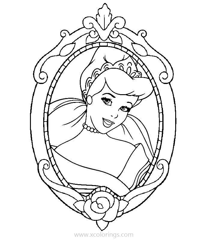 Free Cinderella Portrait Coloring Pages printable