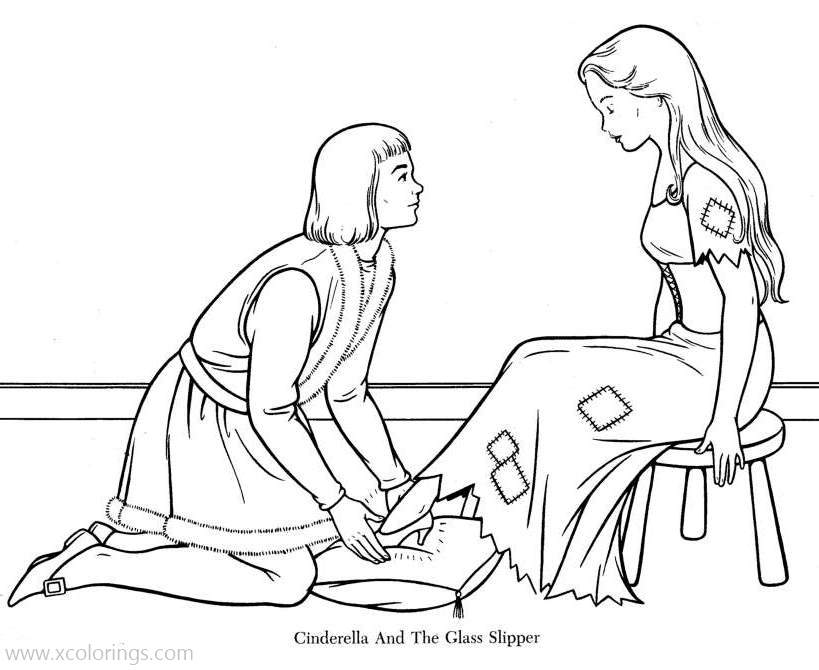Free Cinderella Tale Coloring Pages printable