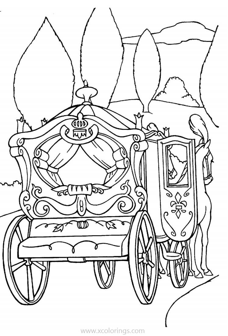Free Cinderella in the Coach Coloring Pages printable