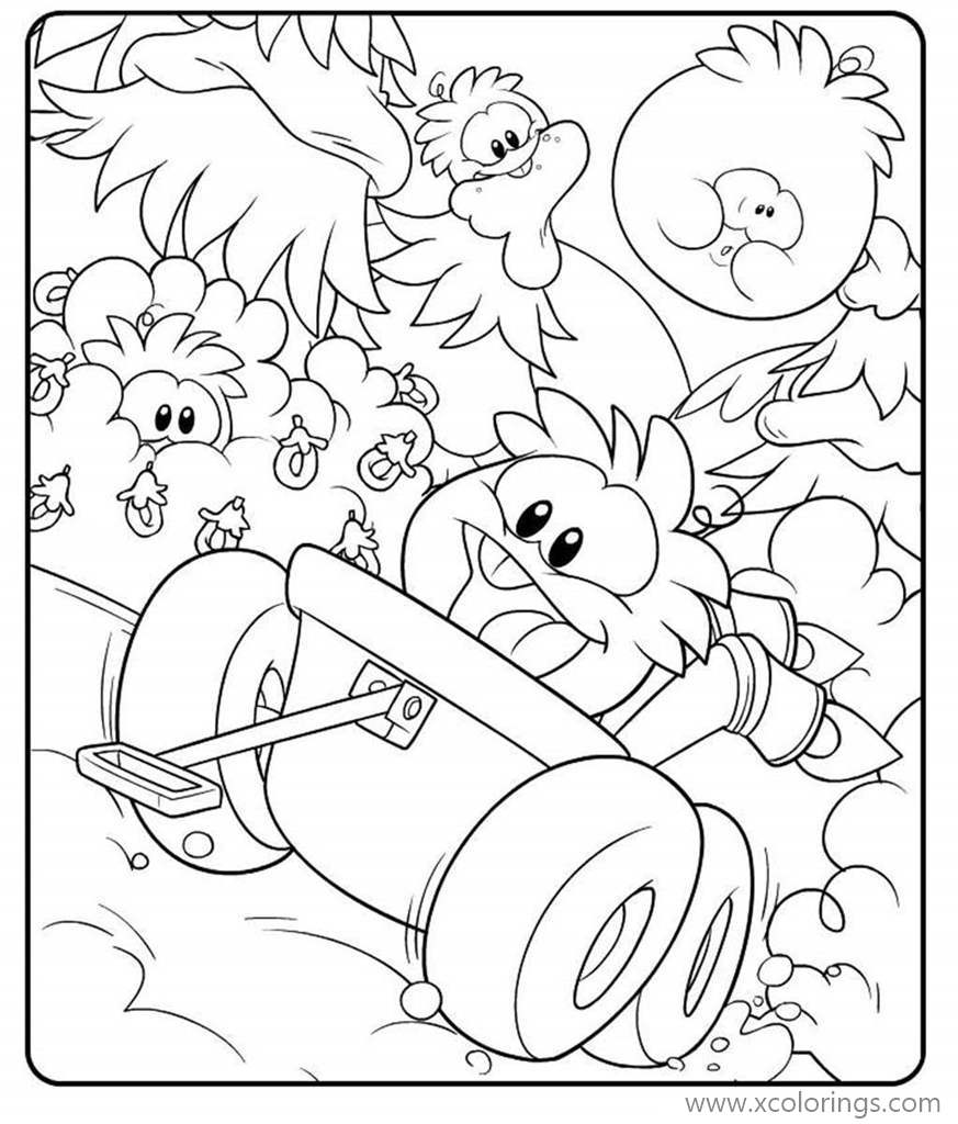 Free Club Penguin Coloring Pages Puffles Characters printable