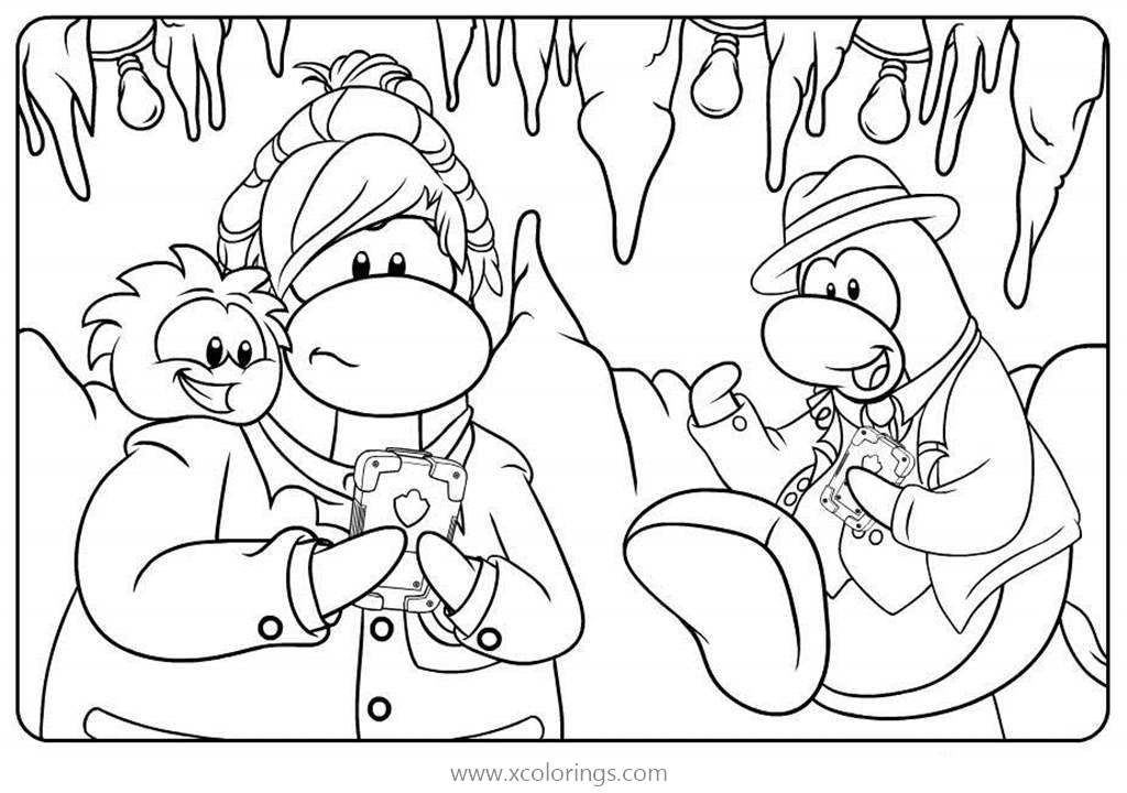 Free Club Penguin Family Coloring Pages printable